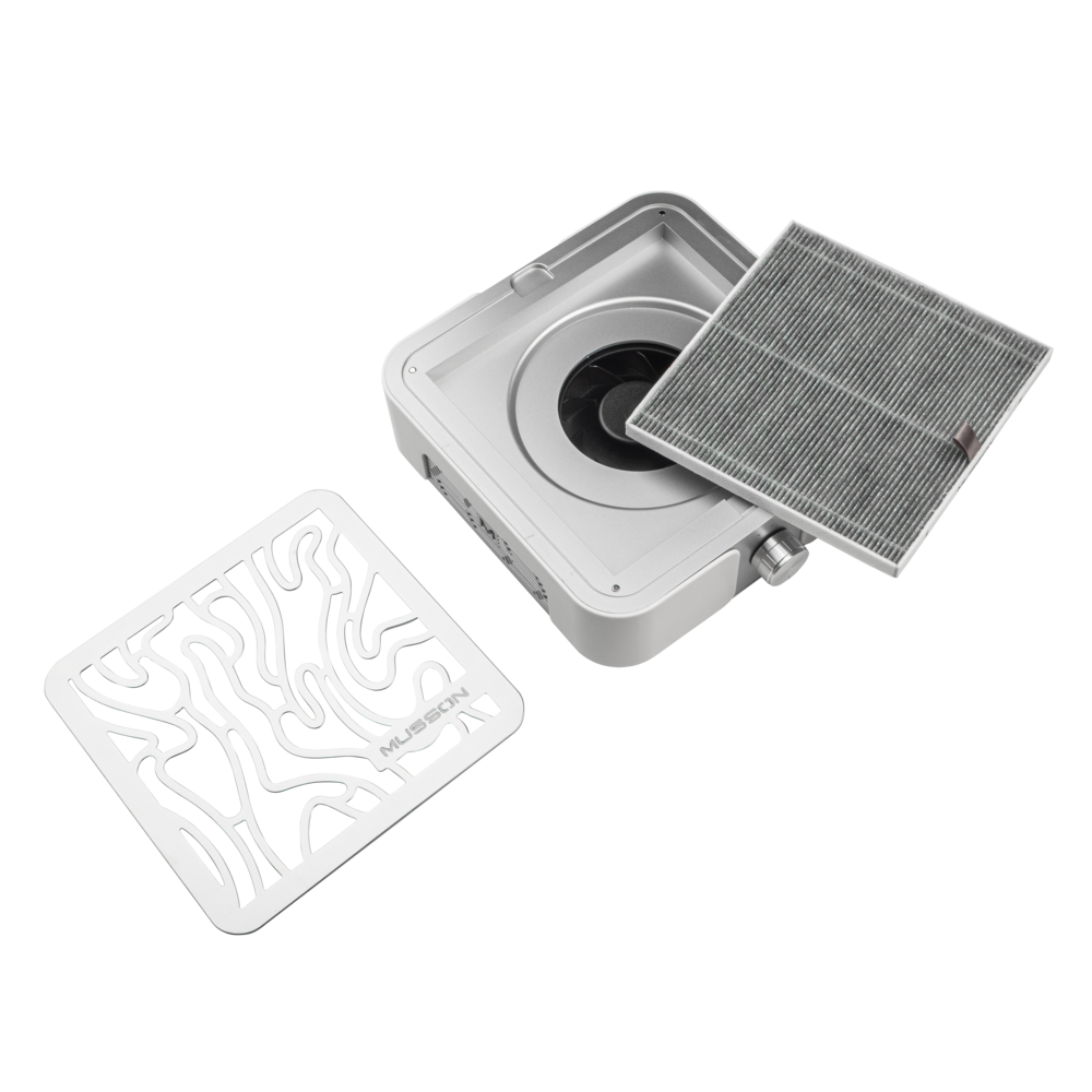 Pochłaniacz MUSSON X2 SILVER z filtrem węglowym HEPA 72W do manicure i pedicure
